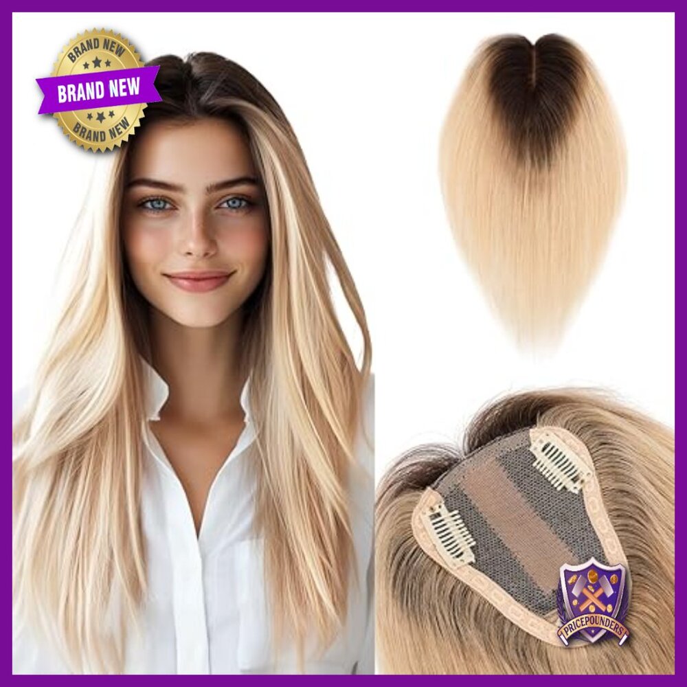 Real Human Hair Topper 12 Inch Silk Base Clip-In for Thinning Hair